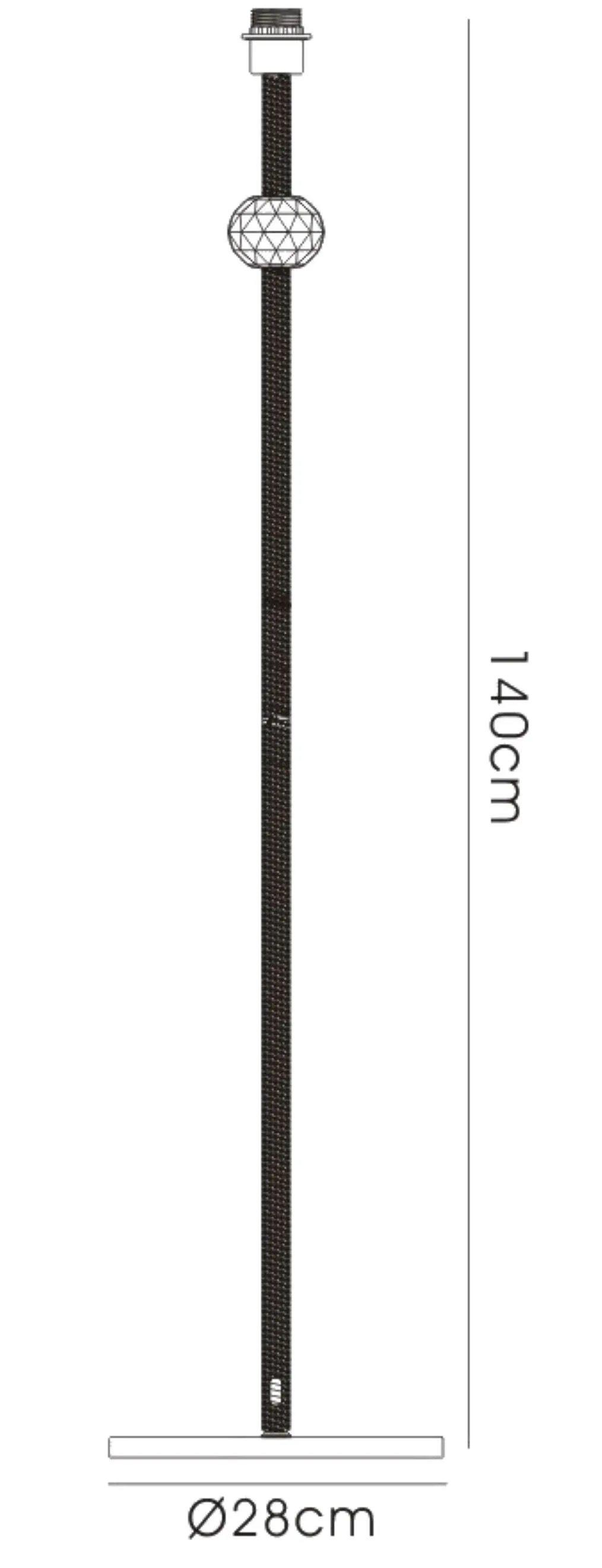 IL30610  Elena Crystal 140cm Floor Lamp 1 Light Without Shade Polished Chrome